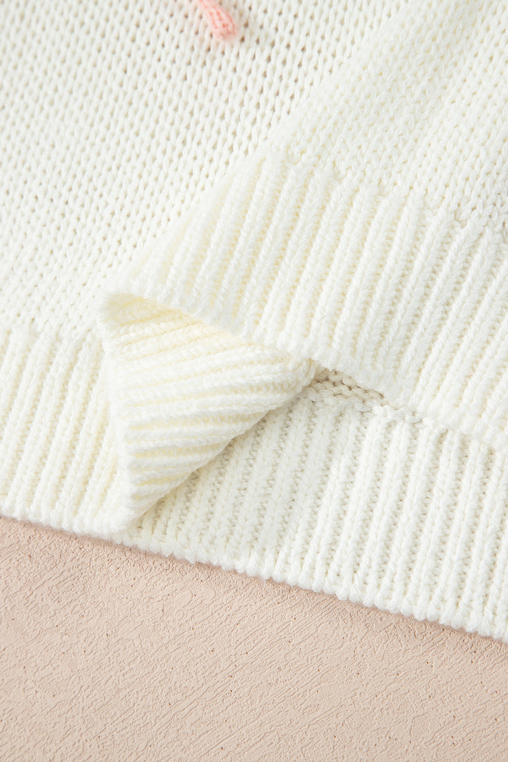 White Short Sleeve Knit Contrast Bow Knot Loose Sweater